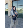 Велика синя кашемірова хустка косинка в клітину CASHMERE